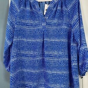 Ivanka Trump Blue and White Blouse
